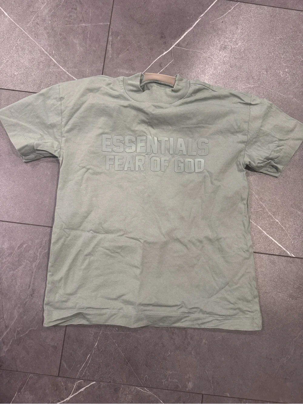 Fear of God Sage Green ESSENTIALS Short Sleeve Tee